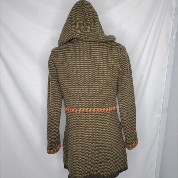 CABI green floral‎ wool blend nubby knit cardigan sweater #699 S - Picture 3 of 10